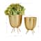 Gold Contemporary Planter, Set of 2" 6", 7"